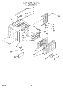 CABINET Diagram and Parts List for ACV052XG1  Whirlpool Air Conditioner