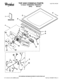 TOP AND CONSOLE PARTS Diagram and Parts List for YWED9550WL2  Whirlpool Dryer