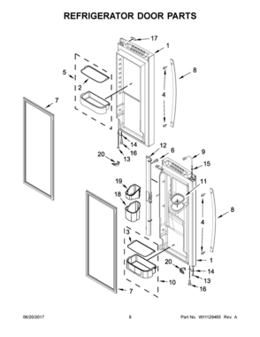 05 - REFRIGERATOR DOOR PARTS Diagram and Parts List for WRF550CDHZ00  Whirlpool Refrigerator