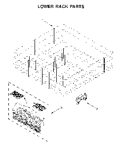 Lower rack parts Diagram and Parts List for 66514502N020  Kenmore Dishwasher