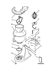 Base And Pedestal Unit Parts Diagram and Parts List for 5KSM160PSACZ0  KitchenAid Mixer