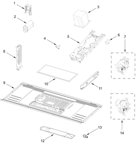 Interior And Ventilation Parts Diagram and Parts List for YMMMS4230PZ01  Whirlpool Microwave
