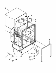 Tub And Frame Parts Diagram and Parts List for 66515039K112  Kenmore Dishwasher