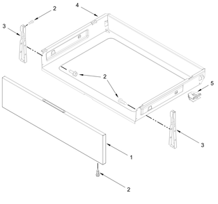 Drawer Parts Diagram and Parts List for WSES5030SZ0  Whirlpool Wall Oven