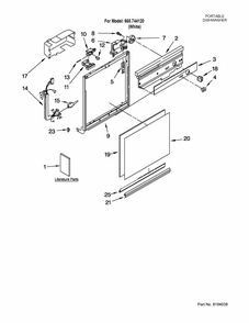 Frame And Console Parts Diagram and Parts List for 665744120  Kenmore Dishwasher