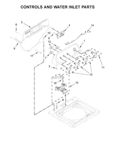 Controls And Water Inlet Parts Diagram and Parts List for WTW4616FW0  Whirlpool Washer