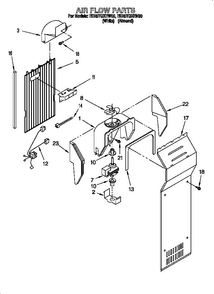 Air Flow Diagram and Parts List for 824421985  Whirlpool Refrigerator