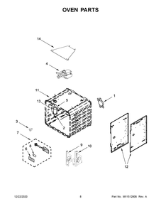 Oven Parts Diagram and Parts List for JDRP536HL01  Whirlpool Range