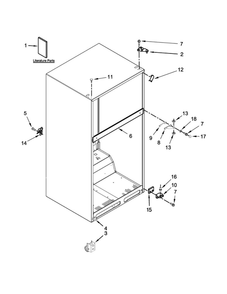 Cabinet Parts Diagram and Parts List for WRT314TFDB01  Whirlpool Refrigerator