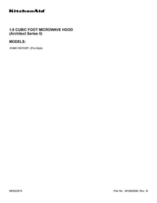 Cover Sheet Diagram and Parts List for KHMC1857XSP1  KitchenAid Microwave