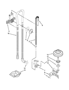 Fill, Drain And Overfill Parts Diagram and Parts List for KUDE48FXSS6  KitchenAid Dishwasher