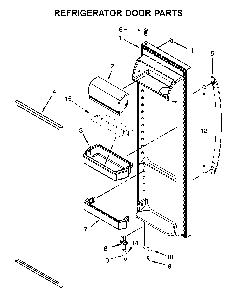 Refrigerator door parts Diagram and Parts List for WRS321SDHB04  Whirlpool Refrigerator