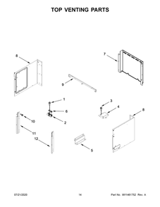 Top Venting Parts Diagram and Parts List for WOC75EC7HV04  Whirlpool Microwave Oven Combo