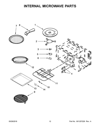 Internal Microwave Parts Diagram and Parts List for WOC97ES0ES04  Whirlpool Microwave Oven Combo