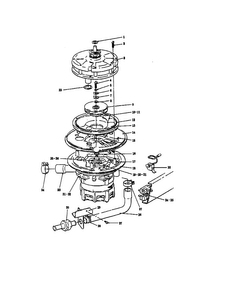Wash And Drain Pump Unit Diagram and Parts List for ML-42117  KitchenAid Dishwasher
