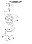 TUB AND BASKET Diagram and Parts List for LTE5243DQ3  Whirlpool Washer Dryer Combo