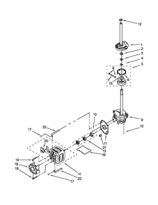 Brake,clutch,gearcase,motor And Pump Parts Diagram and Parts List for LTG5243DQC  Whirlpool Washer Dryer Combo