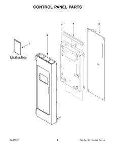Control Panel Parts Diagram and Parts List for WMH31017HS8  Whirlpool Microwave