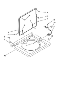 Washer Top And Lid Parts Diagram and Parts List for 11080754004  Kenmore Washer Dryer Combo