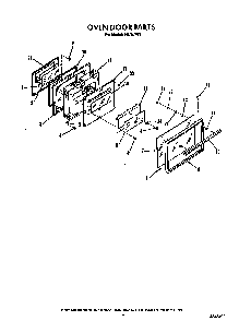 Oven Door Diagram and Parts List for F9757*1  Roper Range