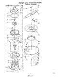 PUMP AND MOTOR Diagram and Parts List for SHF5801W1  Whirlpool Dishwasher