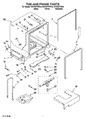 TUB AND FRAME PARTS Diagram and Parts List for KUDS02FRWH4  KitchenAid Dishwasher