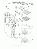 FREEZER LINER PARTS Diagram and Parts List for GC5SHAXVB00  Whirlpool Refrigerator