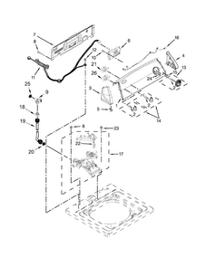 Controls And Water Inlet Parts Diagram and Parts List for 1CWTW4740YQ1  Whirlpool Washer