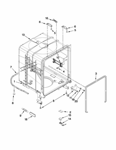 Tub And Frame Parts Diagram and Parts List for 66513044K113  Kenmore Dishwasher