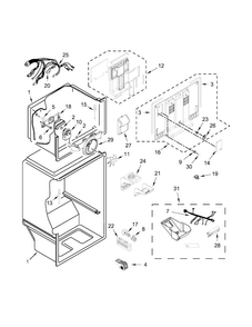 Liner Parts Diagram and Parts List for WRT138FZDM00  Whirlpool Refrigerator