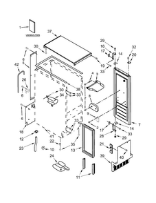 Cabinet, Door And Liner Parts Diagram and Parts List for KUIC15POZP0  KitchenAid Ice Maker