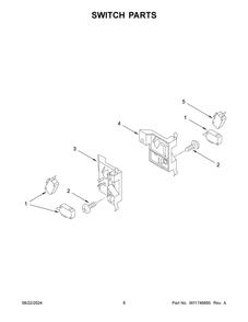 05 - Switch Parts Diagram and Parts List for KMBD104GSS02  Whirlpool Microwave