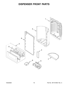 09 - Dispenser Front Parts Diagram and Parts List for WRF767SDHZ05  Whirlpool Refrigerator