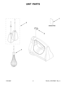 Unit Parts Diagram and Parts List for 5KHM6118EER0  KitchenAid Mixer