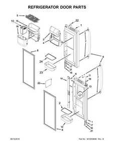 Refrigerator Door Parts Diagram and Parts List for 59679242017  Kenmore Refrigerator