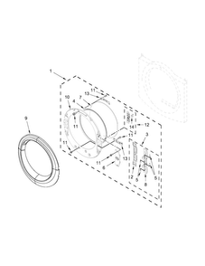 Door Parts Diagram and Parts List for 7MWGD90HEFC0  Whirlpool Dryer