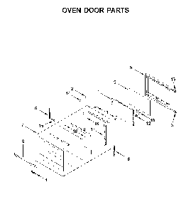 Oven door parts Diagram and Parts List for WOS51EC0HW02  Whirlpool Wall Oven