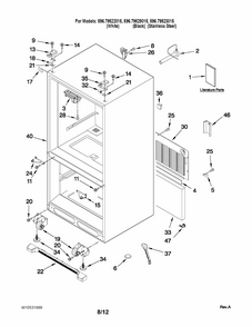 Cabinet Parts Diagram and Parts List for 59679529015  Kenmore Refrigerator