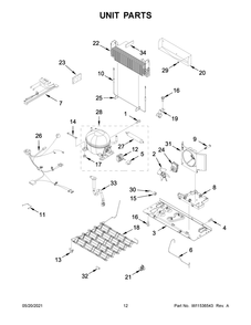 Unit Parts Diagram and Parts List for WRF532SMHZ05  Whirlpool Refrigerator