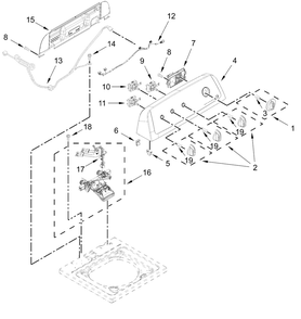 Controls And Water Inlet Parts Diagram and Parts List for MVW4005SW0  Whirlpool Washer