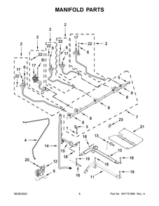 04 - Manifold Parts Diagram and Parts List for JGS1450ML1  Whirlpool Range