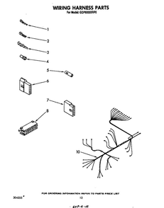 Wiring Harness Diagram and Parts List for GDP6000XRP0  Whirlpool Dishwasher