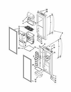 Refrigerator Door Parts Diagram and Parts List for 59679542014  Kenmore Refrigerator