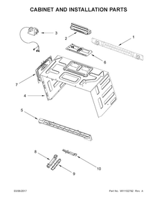 Cabinet And Installation Parts Diagram and Parts List for WMH76719CH2  Whirlpool Microwave