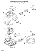 MOTOR AND HOUSING PARTS Diagram and Parts List for 4KFP740WH0  KitchenAid Food Processor