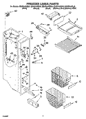 FREEZER LINER PARTS Diagram and Parts List for GD5SHAXNS00  Whirlpool Refrigerator