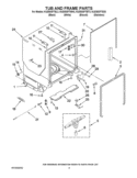 TUB AND FRAME PARTS Diagram and Parts List for KUDS03FTSS3  KitchenAid Dishwasher