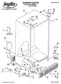 CABINET PARTS Diagram and Parts List for IS25AFXRD02  Inglis Refrigerator