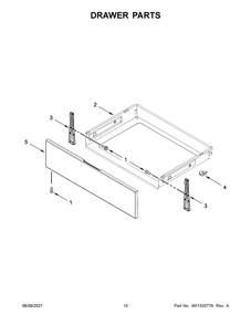 Drawer Parts Diagram and Parts List for YWFE535S0JZ1  Whirlpool Range