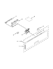 Control Panel And Latch Parts Diagram and Parts List for KUDE70FXPA6  KitchenAid Dishwasher